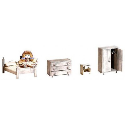 Dormitorio de muñecas (4 piezas) 